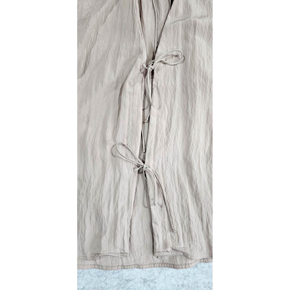 Topshop Blouse Cardigan Tie Front, Ruffle, Beige, New, Drop Sleeve , Sz 6, New - Picture 12 of 13